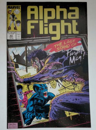 Alpha Flight Marvel Comic Issue #62 September 1988 "A Real Gone Daddy"