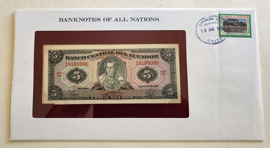 Banknote of Ecuador 5 Sucre
