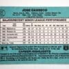 Jose Cancesco Donruss 1986 "The Rookies" MLB Sports Trading Card #22 Back