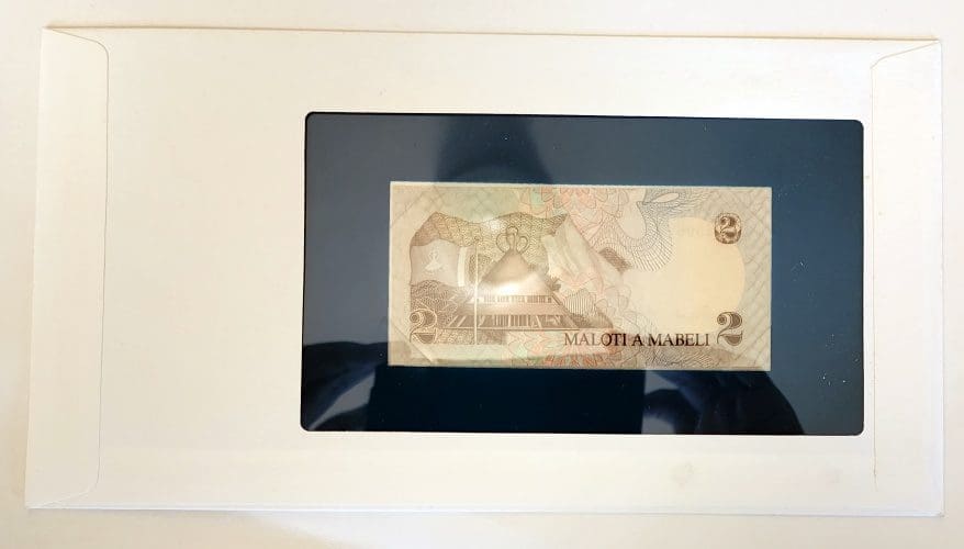 Banknote of Lesotho 2 Maloti Back