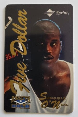 Shaquille O'Neal Classic Assets Gold 1995 $5 Phone Cards NBA Trading Card #0185 of 5000