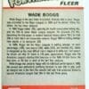 Wade Boggs Fleer 1989 "For The Record" MLB Trading Card #1 of 6 Boston Red Sox Back