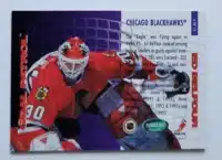 Ed Belfour Parkhurst 1995 "Goal Patrol" Card #6 of 12 Back
