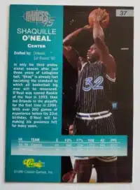 Shaquille O'Neal Classic Image 1995 back