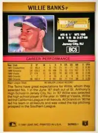 Willie Banks Leaf 1991 #BC5 Back