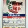 Cris Carter Score 1989 NFL Trading Card #72 Philadelphia Eagles Back