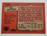 Bill Brooks Topps 1987 #378 Back