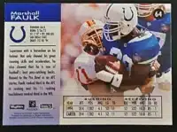 Marshall Faulk Skybox Impact 1995 Card #64 Back
