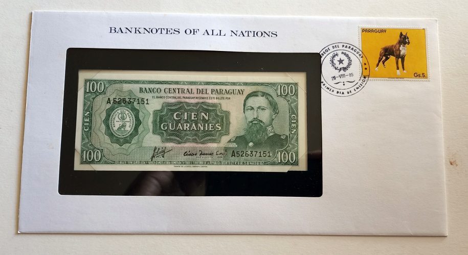 Paraguay Banknote 100 Guaranies No A52637151 Franklin Mint