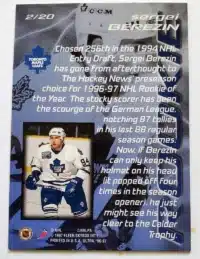 Sergei Berezin Fleer Ultra 1997 Card #2 of 20 Back