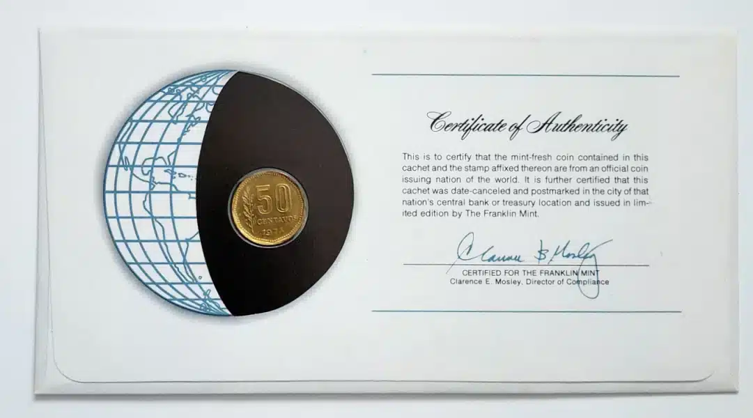 argentina-franklin-mint-coins-of-the-world-back Argentina Coin Stamped Envelope Back