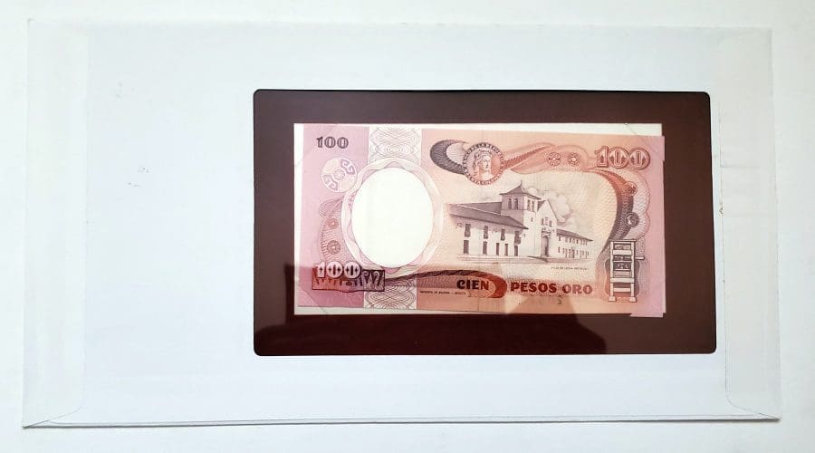 Columbia Banknote 100 Peso No.20023537 Franklin Mint Back