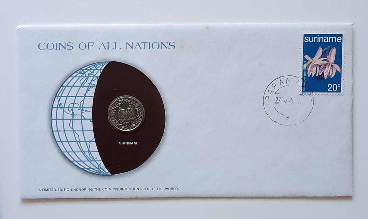 Guyana Coin Of All Nations Stamped Envelope Franklin Mint C.O.A