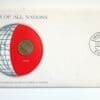 Gabon Coin Stamped Envelope Africa Country From Franklin Mint with C.O.A