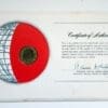 Gabon Coin Stamped Envelope Africa Country From Franklin Mint with C.O.A Back