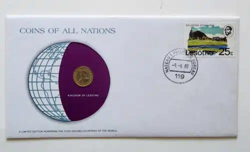 Kingdom of Lesotho Mint Coin Stamped Envelope