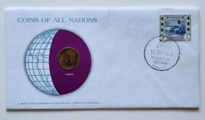 Sudan Coin Stamped Envelope Africa Country From Franklin Mint with C.O.A