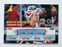 Martin Brodeur Pinnacle 1996 Card# 12 Back