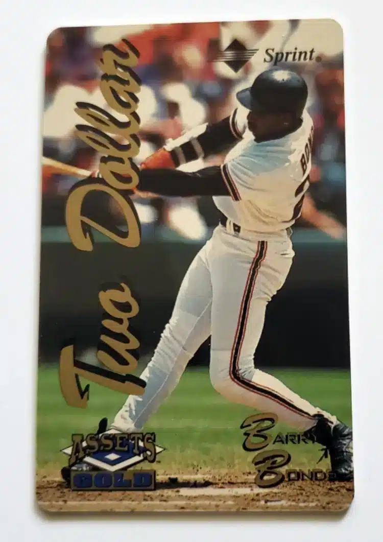 Barry Bonds 2 Dollar Phone Card Classic Assets Gold 1995