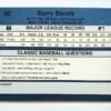 Barry Bonds Classic 1990 MLB Trading Card #82 Pittsburgh Pirates Back