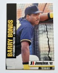Barry Bonds Jimmy Dean 1992 Card #2 0f 12