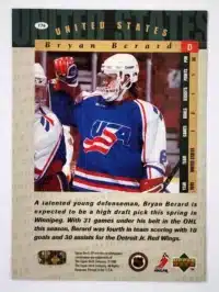 Bryan Berard Upper Deck SP 1995 #174 Back