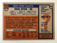 Doug Kotar Topps 1976 Card #144 Back