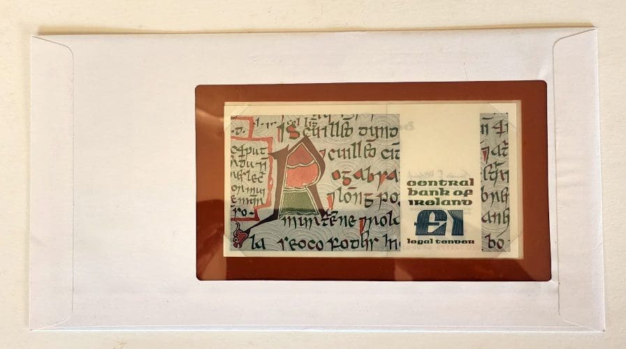 Ireland Banknote Ireland 1 Pound No LHG 742978 09-09-82 With Information Card Back