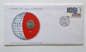 Japan Coin Stamped Envelope An Asian Country From Franklin Mint with C.O.A
