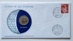 West Germany Coin Stamped Envelope An Europe Country From Franklin Mint with C.O.A