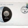 Turks and Caicos Islands Mint Coin Stamped Envelope Oceania Country Franklin Mint