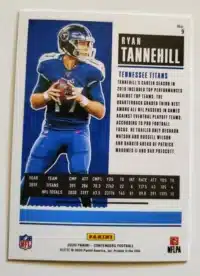 Ryan Tannehill Panini 2020 Card #9 Back