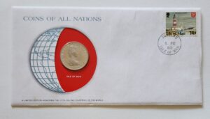 Isle of Man Coin Stamped Envelope A Europe Island Country from Franklin Mint