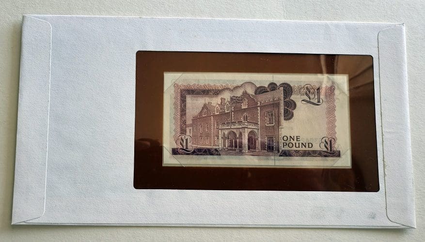 Gibraltar Banknote 1 Pound Banknote No J630423 Europe Country Franklin Mint Back