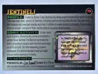 Sentinels Fleer 1996 Card #75 Back