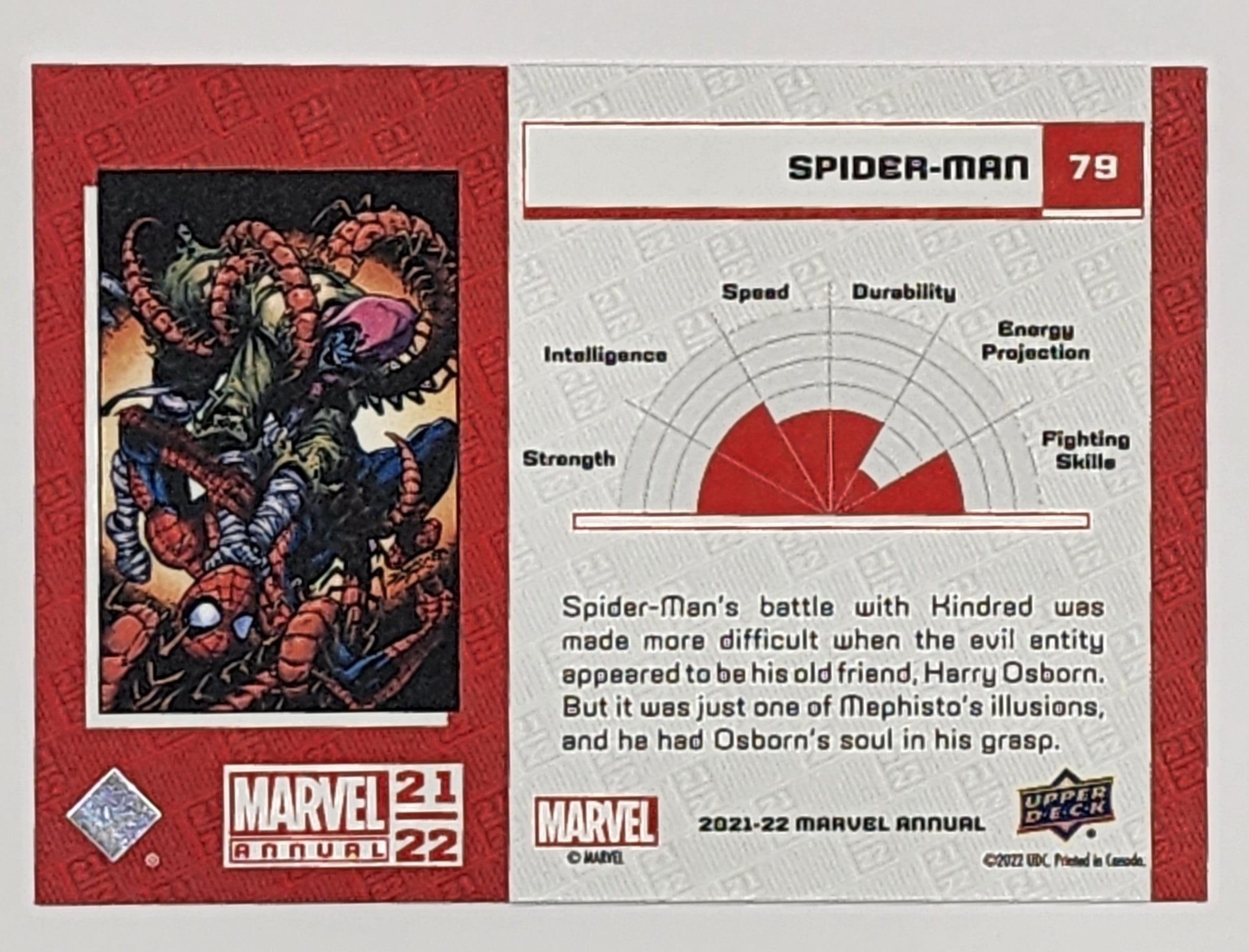 Spider-Man Variant Upper Deck 2021 Marvel Comic Card #79 Back