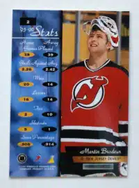 Martin Brodeur Pinnacle 1997 Card# 12 Back
