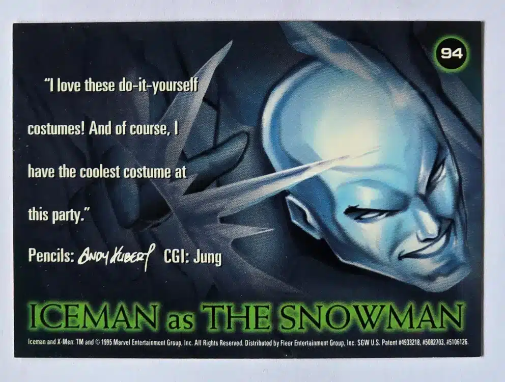 Iceman Fleer 1996 Card #94 Back