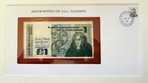 Ireland 1 Pound No. LHG 742978 09-09-82 Banknote Franklin Mint