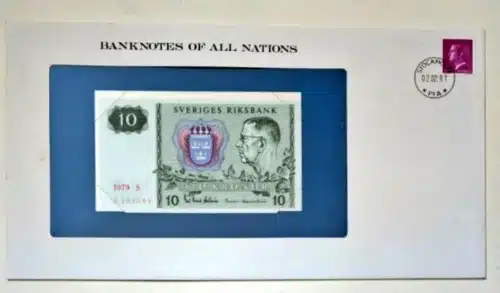 Sweden Banknote 10 Kronor No.E1936445 Franklin Mint