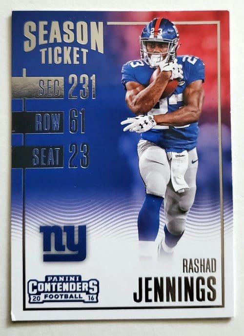 Rashad Jennings Panini Contenders 2016 NFL Trading Card #6 New York Giants