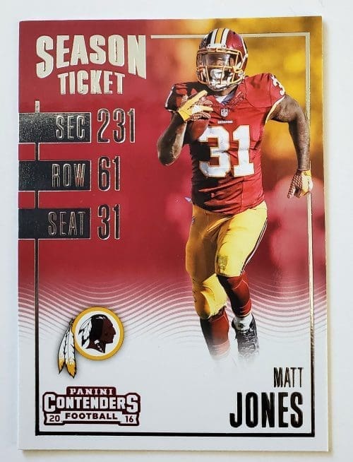 Matt Jones Panini Contenders 2016 NFL Trading Card #11 Washington Commanders