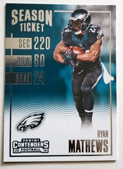 Ryan Mathews Panini Contenders 2016 NFL Trading Card 8 Philadelphia Eagles