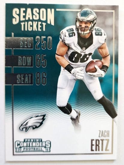 Zach Ertz Panini Contenders 2016 NFL Trading Card 7 Philadelphia Eagles