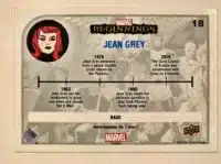 Jean Grey Marvel Beginnings Upper Deck 2022 #18 back