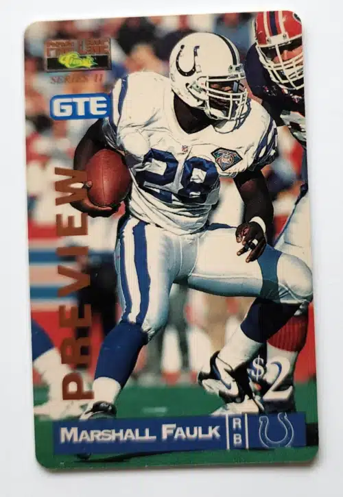 Marshall Faulk Classic Pro  Line 1995 Phone Card