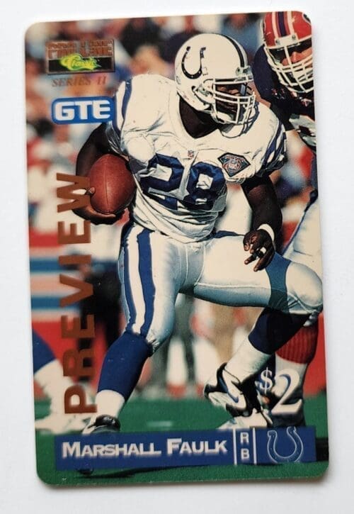 Marshall Faulk Classic Pro Line 1995 $2 Phone Card #2013 of 7500