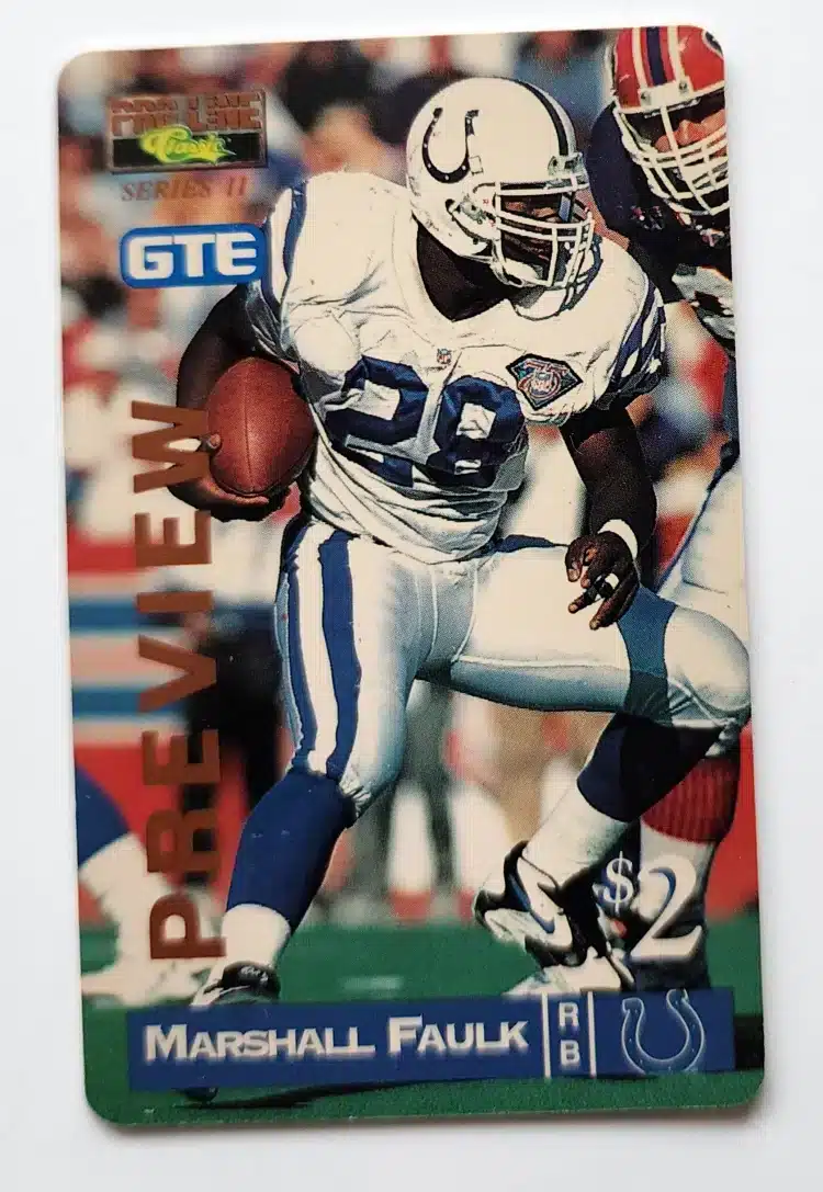 Marshall Faulk Classic Pr Line 1995 Phone Card