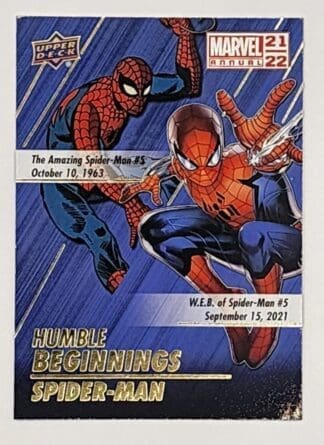Spider-Man "Humble Beginnings" Upper Deck 2021 Marvel Comic Card HB-7