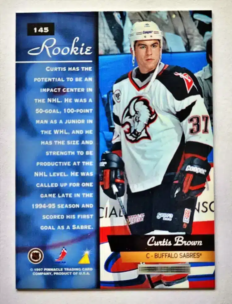 Curtis Brown Pinnacle Zenith 1997 Card #145 Back